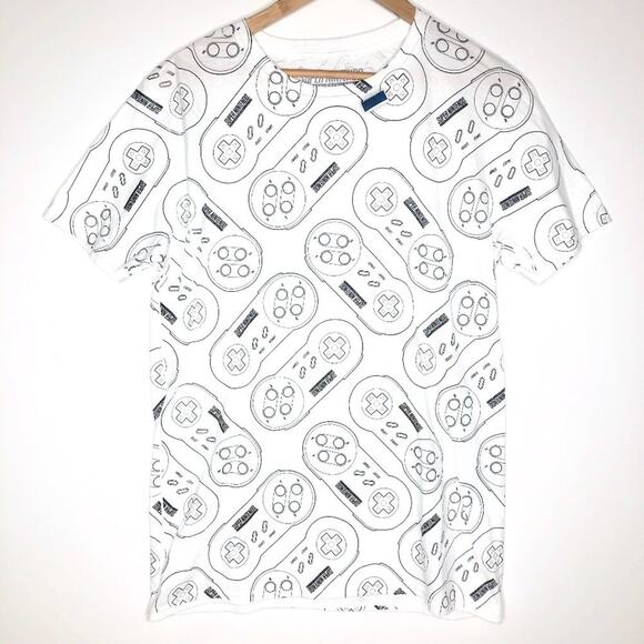 New Super Nintendo Controllers White Graphic Tee - Picture 1 of 5